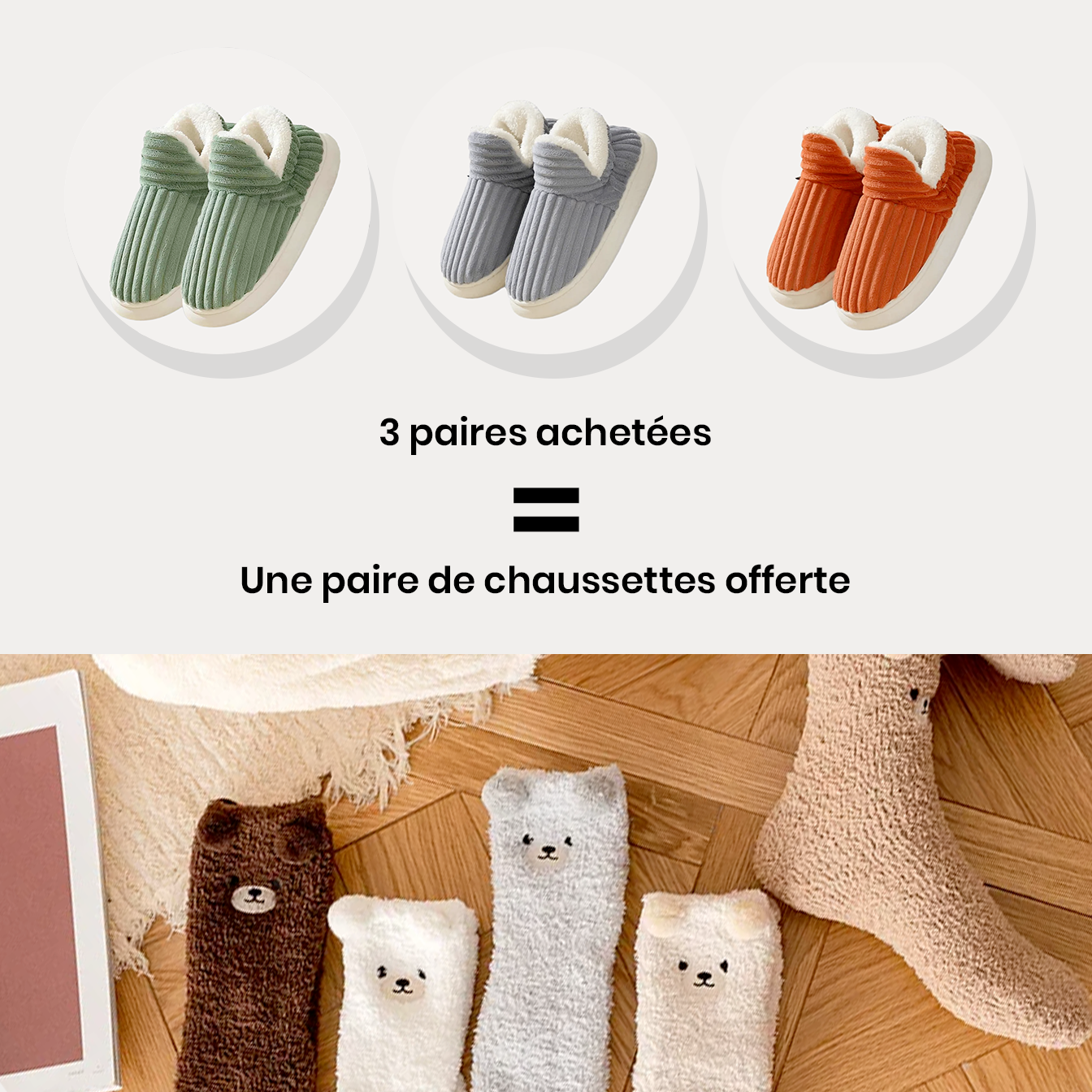 Pantoufle confort - 100% coton